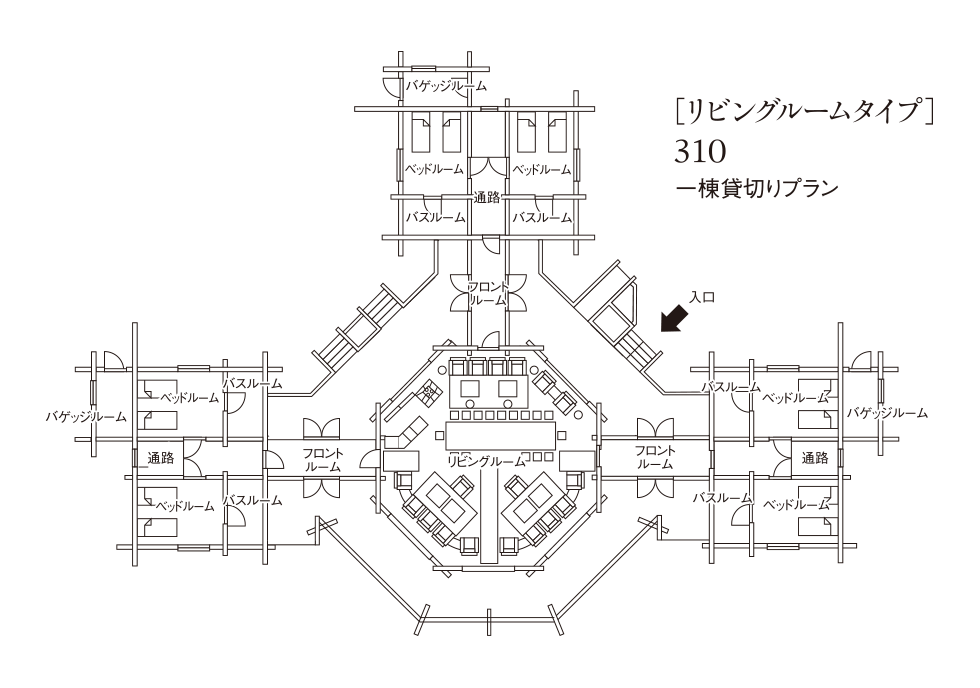 鷹の巣リビングルームタイプ間取り図